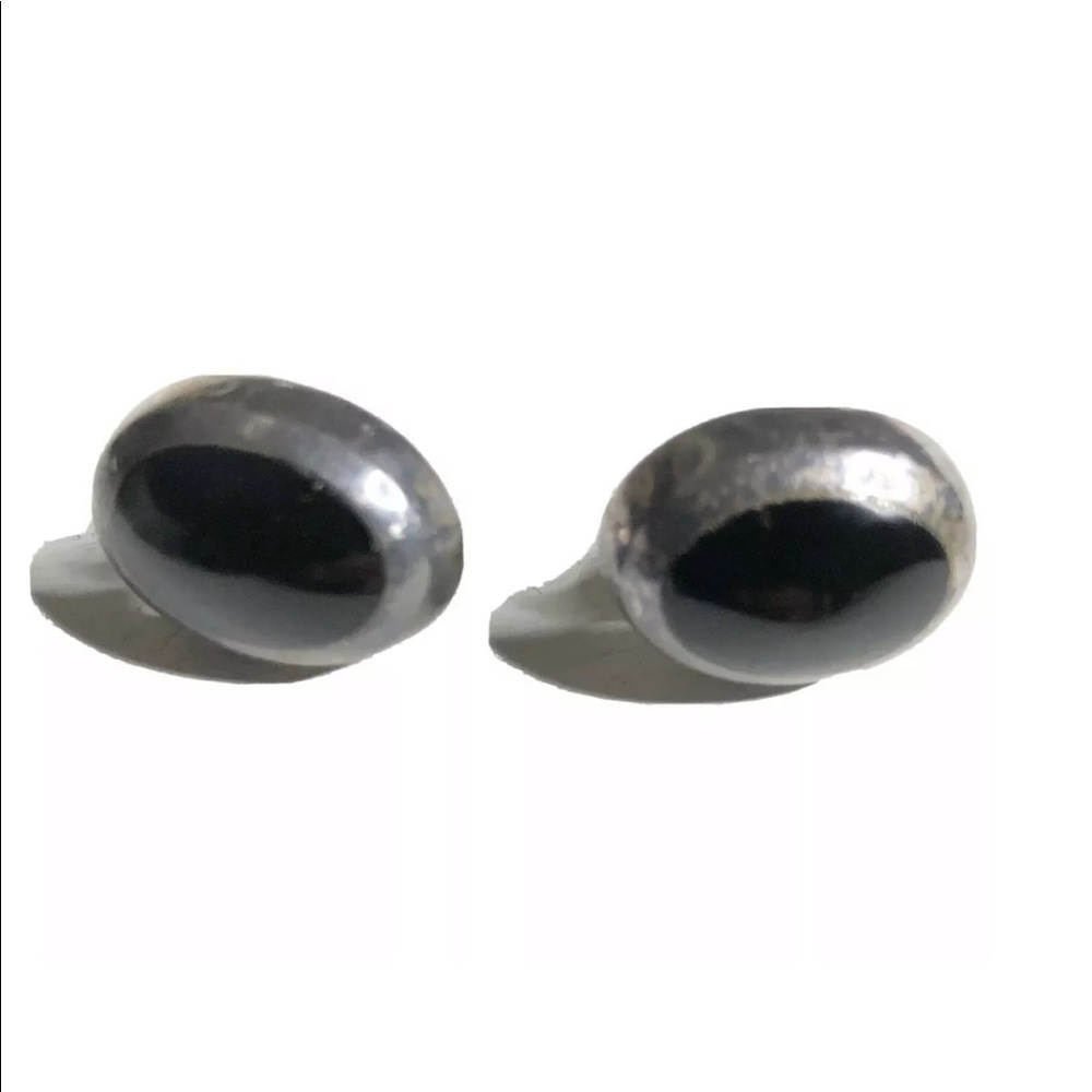 ONYX Stud Post Earrings mexico 925 Black Silver